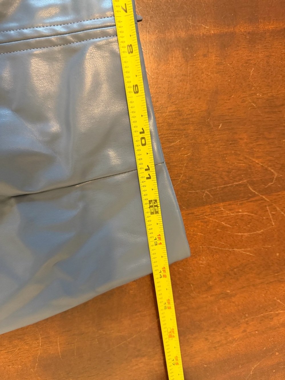 Anthropologie Faux Leather Maxi Skirt in Steel Blue - Picture 5 of 6
